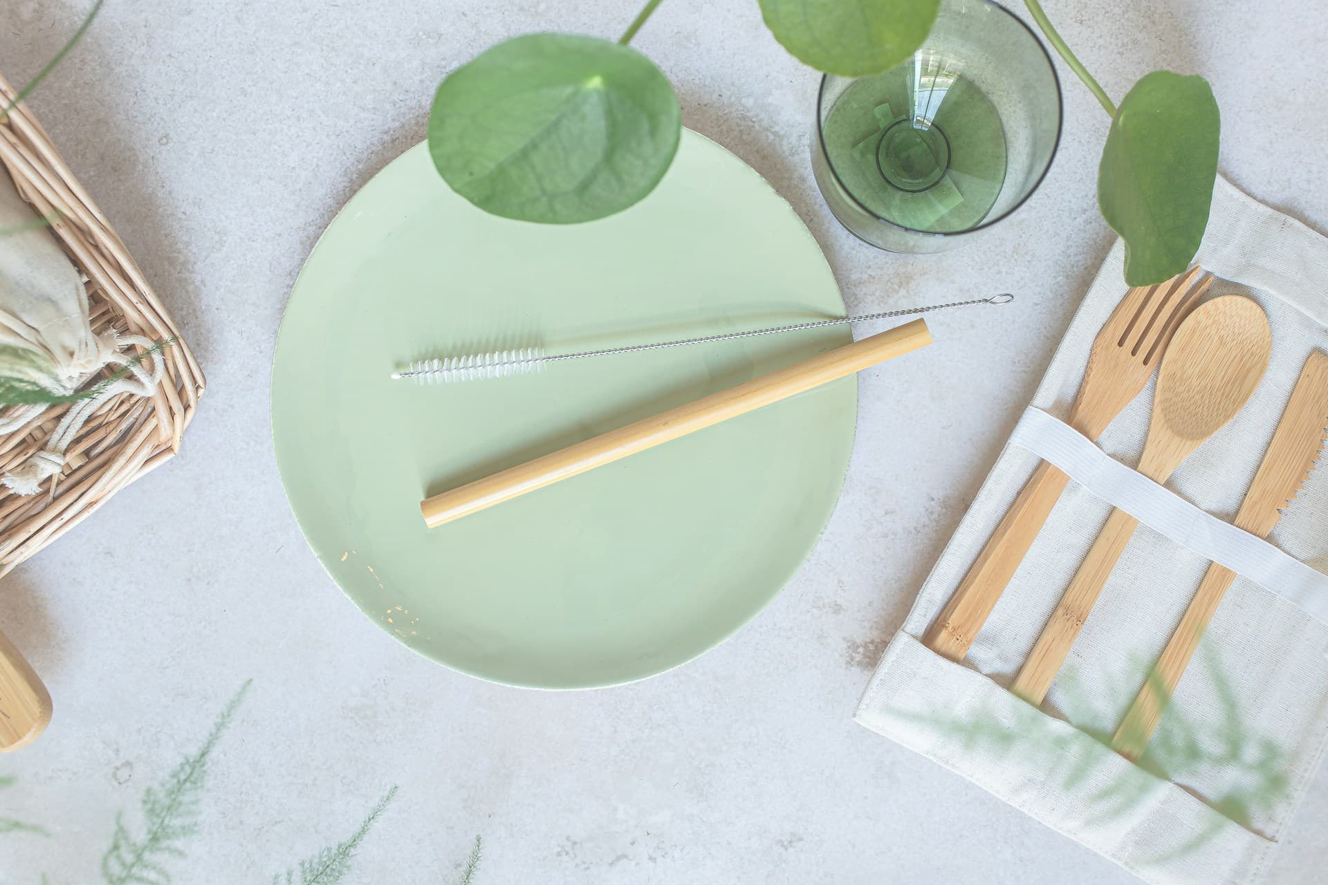 Handcrafted Eco-Friendly Bamboo Cutlery Set in Sustainable Cotton Pouch