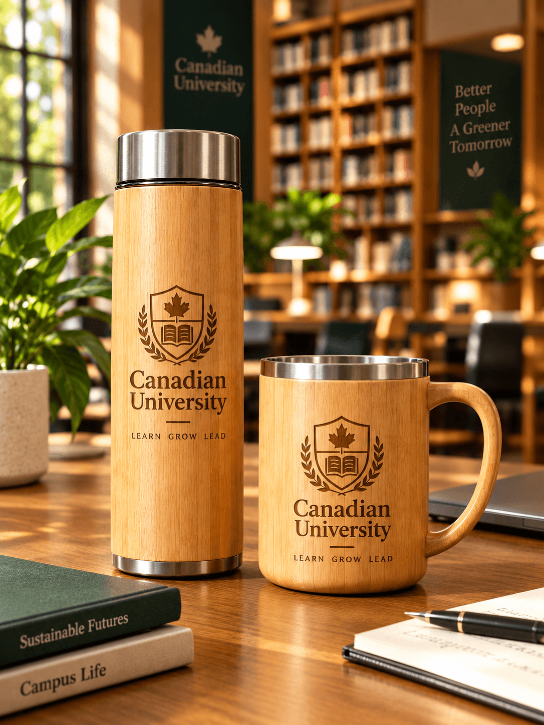 Custom Engraved Bamboo Drinkware and Campus Keepsakes